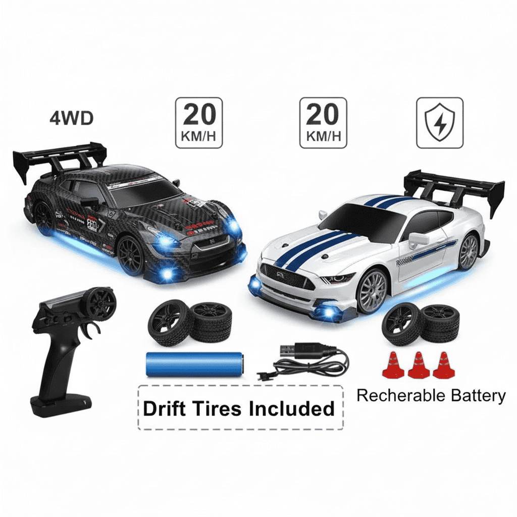 1.24 Scale High-Speed 4WD RC Drift Car 20KMH