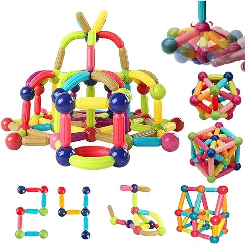DIY Magnetic Building Sticks & Balls Set – 42PCS Educational Magnet Construction Toy for Kids