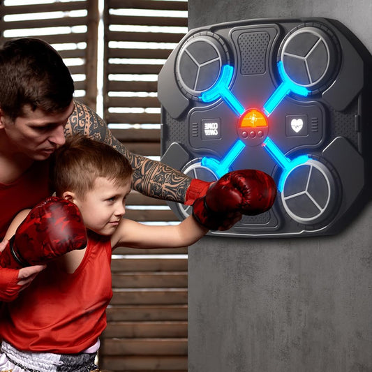Wall-Mounted Music Boxing Trainer – Bluetooth Punch Pad with Lights, Speed Modes & Stress Relief