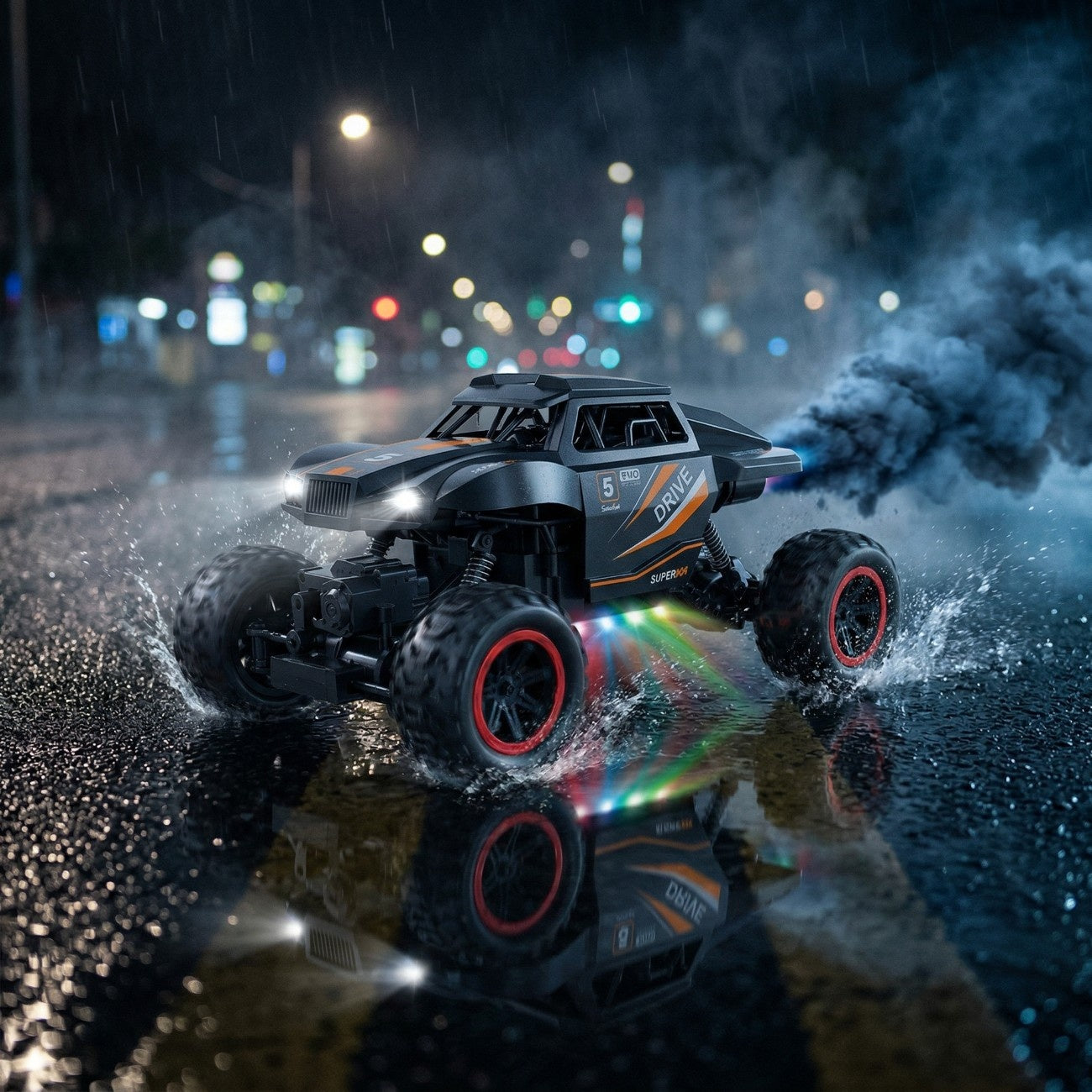 2.4GHz RC 4x4 Off-Road Climbing Spray Truck – Remote Control Monster Truck with Lights & Sound