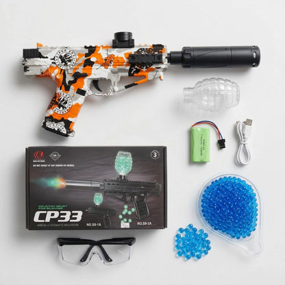CP33 Orbeez Gel Blaster Pistol Automatic Water Beads Gun with Light Effects & Rechargeable Battery