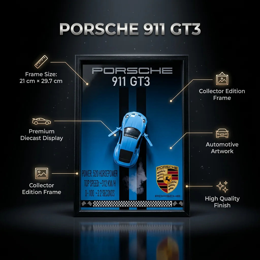 1:32 Diecast Porsche 911 3D Frame Model Car