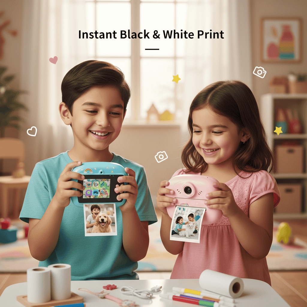 Mini Camera Printer – Instant Digital Camera & Printer for Kids