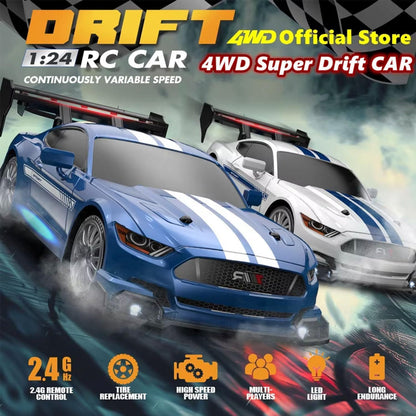 1.24 Scale High-Speed 4WD RC Drift Car 20KMH