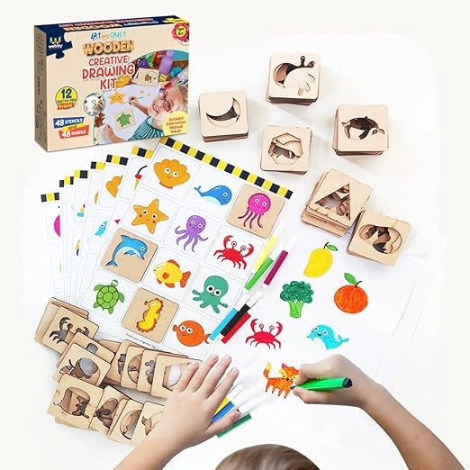 Kids DIY Wooden Craft & Drawing Kit