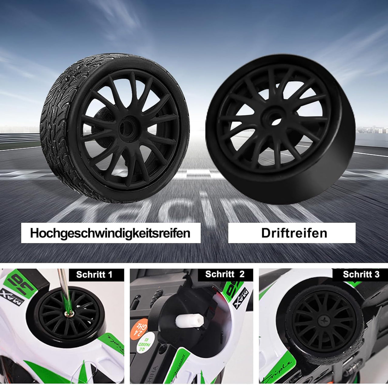 1.24 Scale High-Speed 4WD RC Drift Car 20KMH