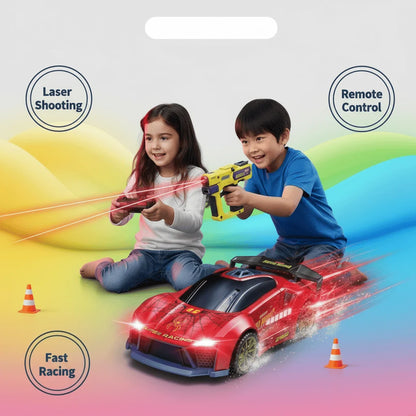 Toy Infrared Laser Gun & Remote Control Car | Car Shooting Game