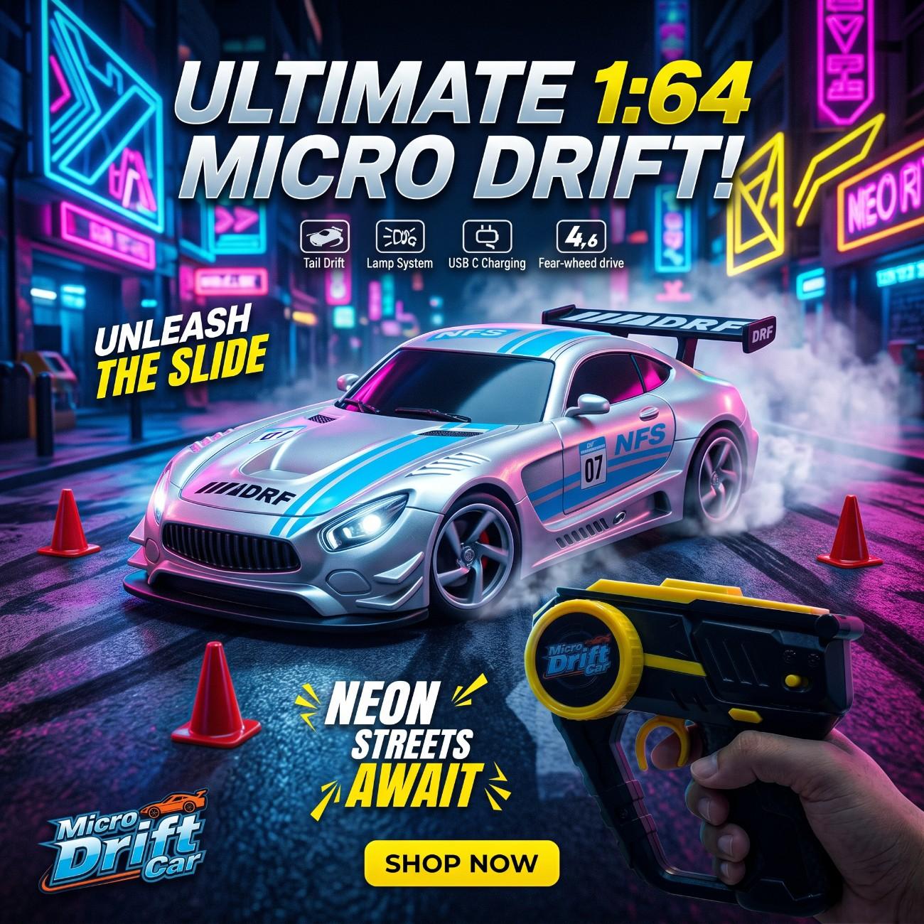 1:64 Micro Drift RC Car – 4WD Mini Desktop Drift Car with App & Remote Control