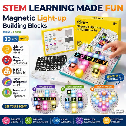 30Pcs Touch Light-Up Magnetic Building Blocks
