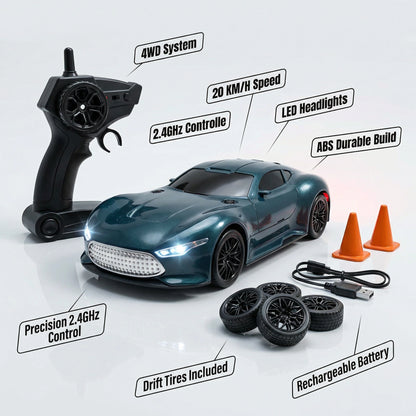 1:24 Scale RC Drift Car – 20KMH High-Speed 4WD Remote Control Racing Car
