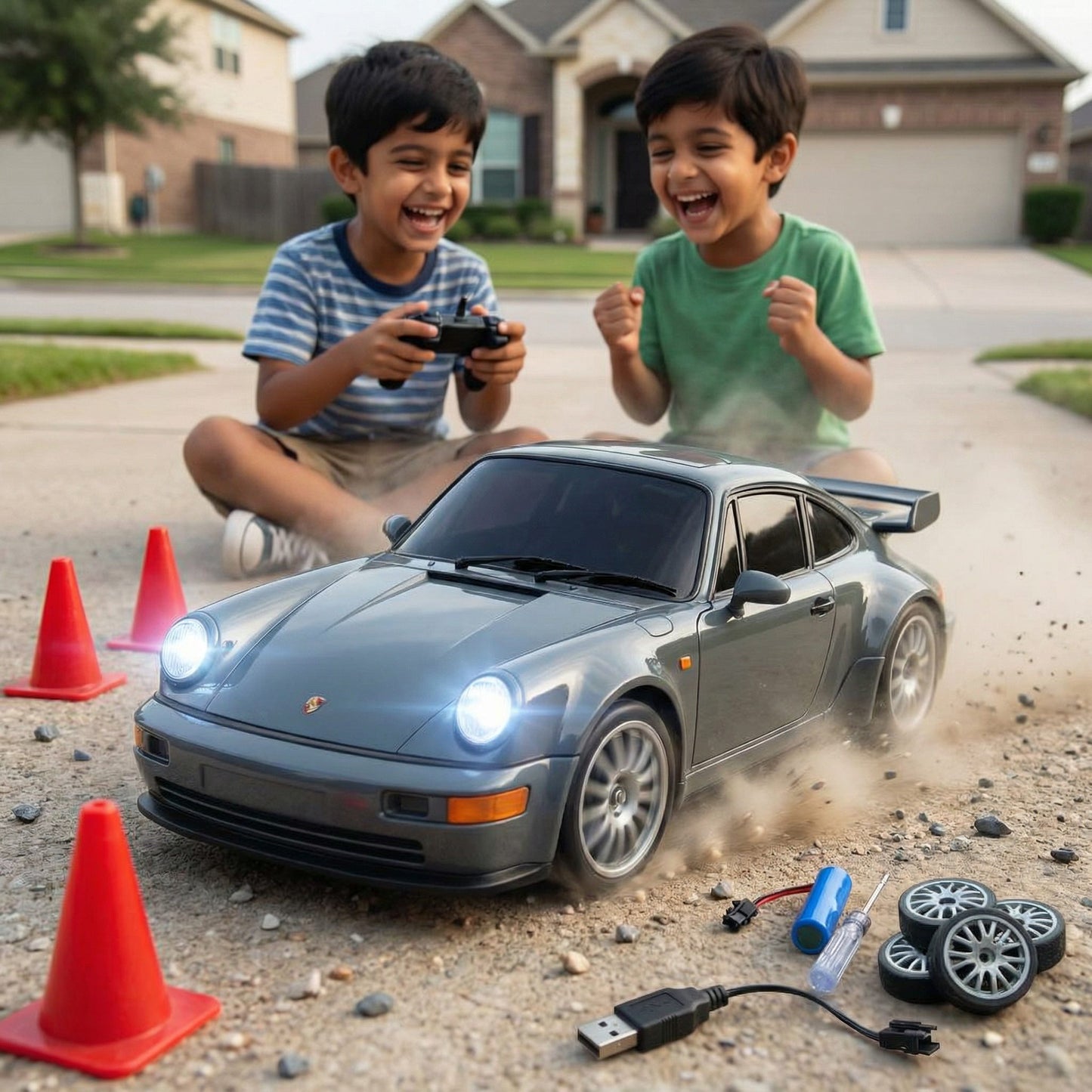 Porsche 911 1:24 Scale High-Speed 4WD RC Drift Car 20KMH