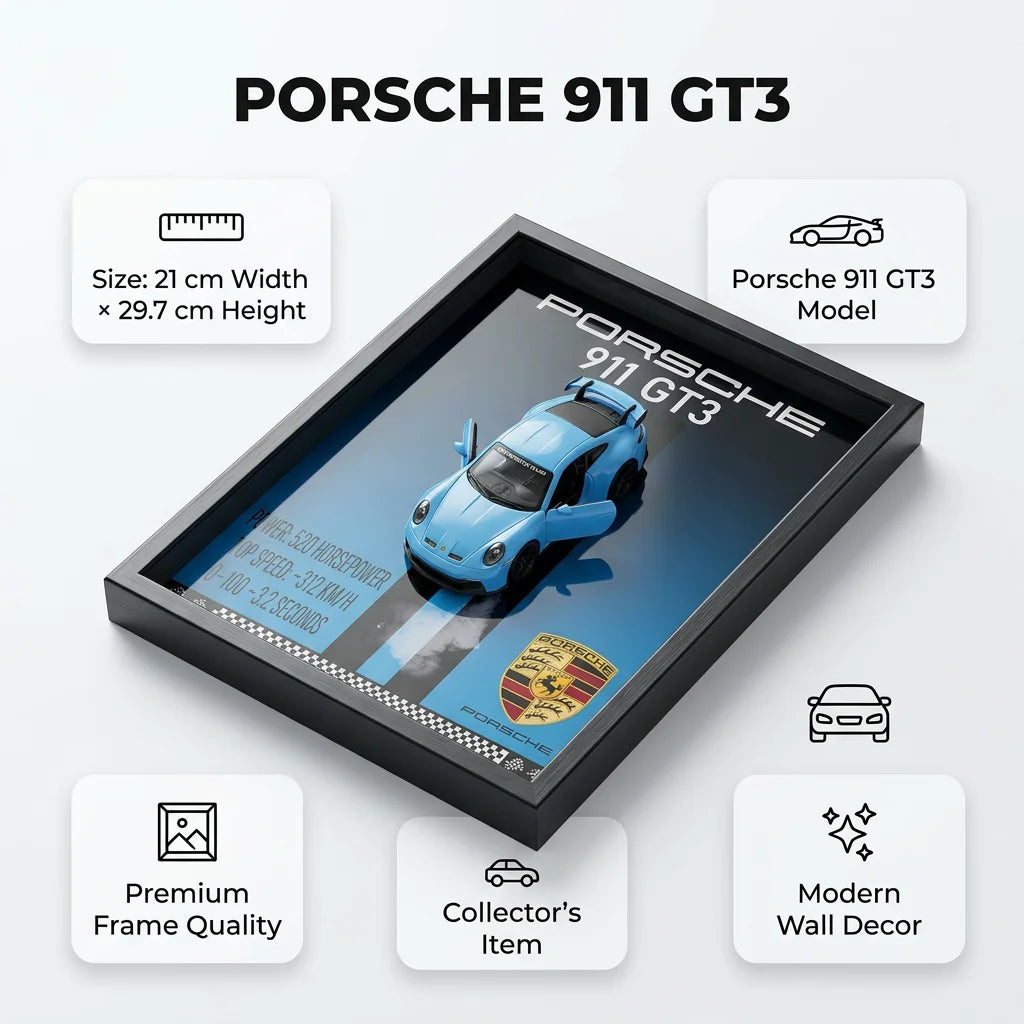 1:32 Diecast Porsche 911 3D Frame Model Car