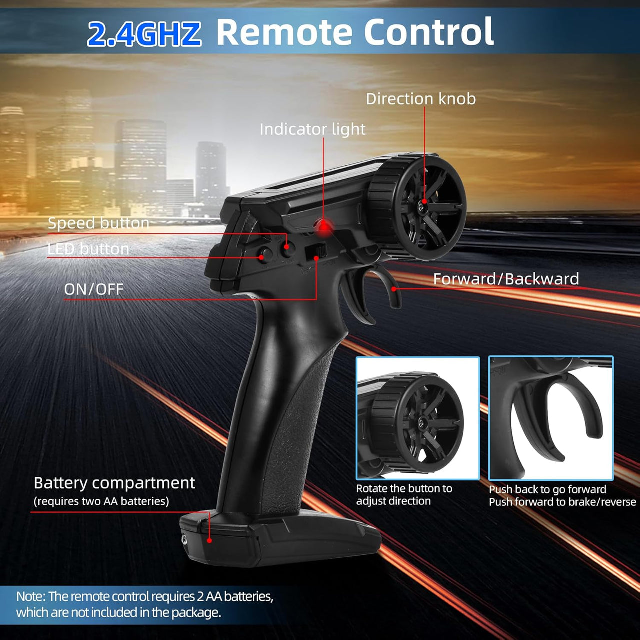 1.24 Scale High-Speed 4WD RC Drift Car 20KMH