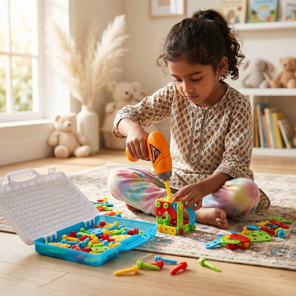 Creative Tool Set Puzzle Toy – DIY Building & Screw Tool STEM Educational Set for Kids