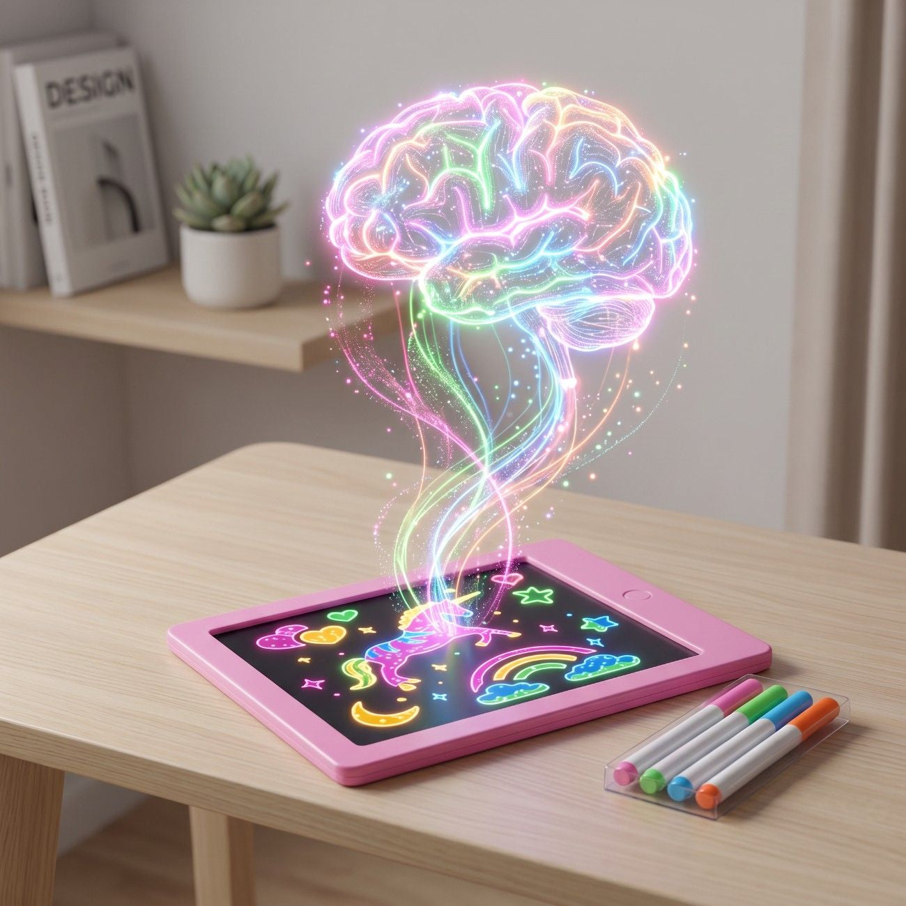 Creative Neon Colorful Light LCD Drawing Tablet 10.7" – Reusable Writing & Learning Pad for Kids