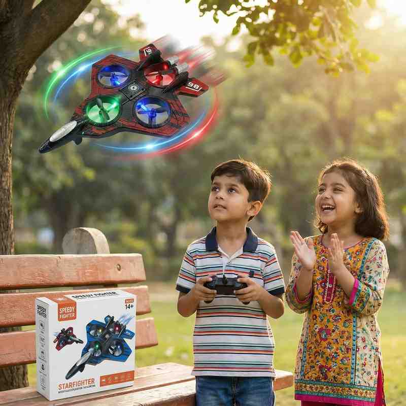 Speedy Fighter Drone - 2.4G Stunt & Hover Quadcopter for Kids