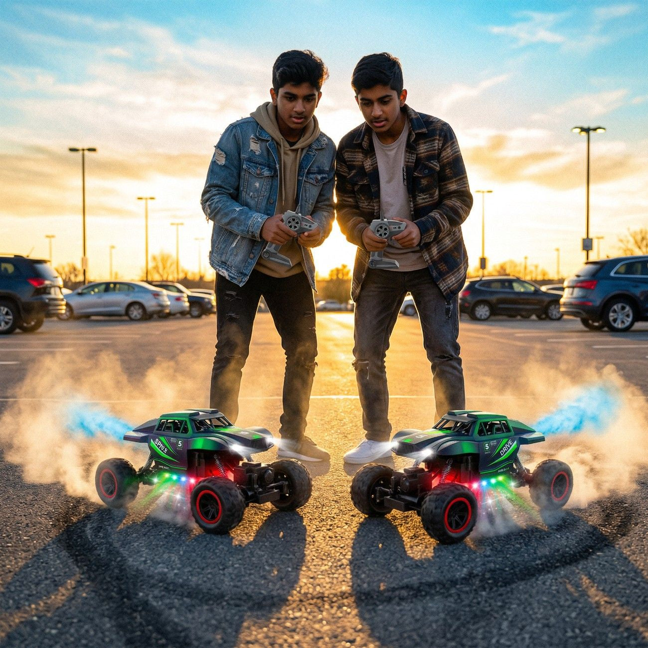 2.4GHz RC 4x4 Off-Road Climbing Spray Truck – Remote Control Monster Truck with Lights & Sound