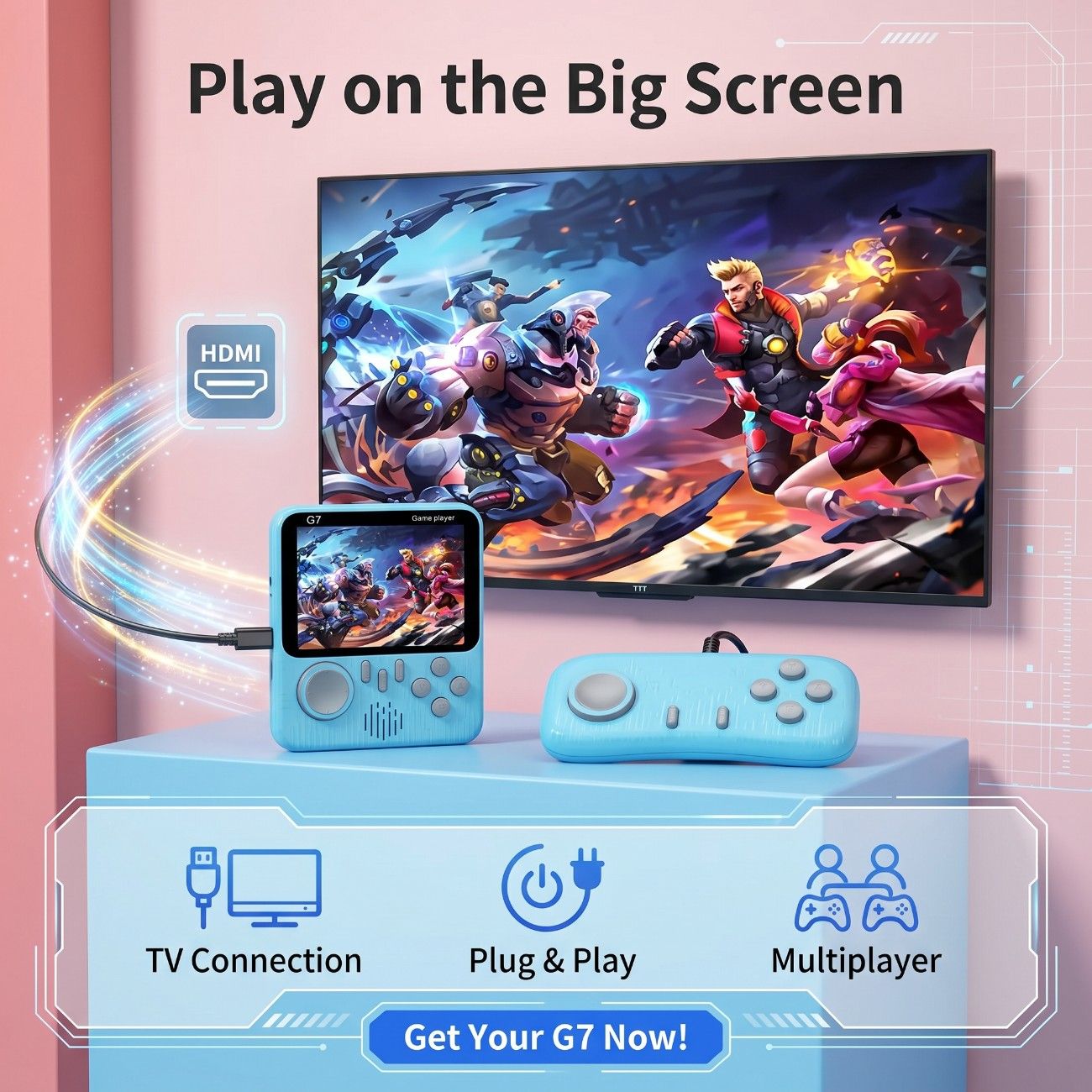 G7 Handheld Video Console Game With Controller - 666 Games