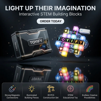 30Pcs Touch Light-Up Magnetic Building Blocks