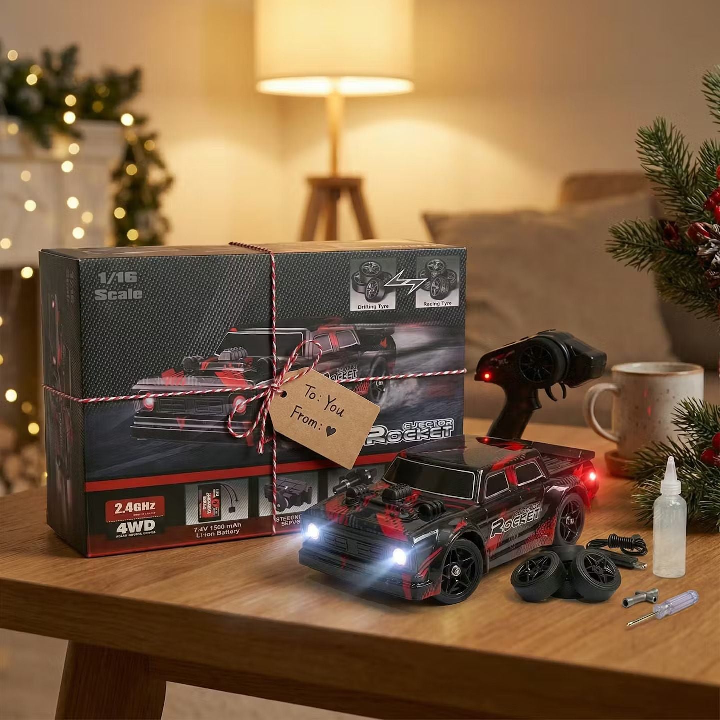Ejector Rocket 1:16 Scale RC Drift Car – 36KMH High-Speed 4WD Remote Control Racing Car (RTR)