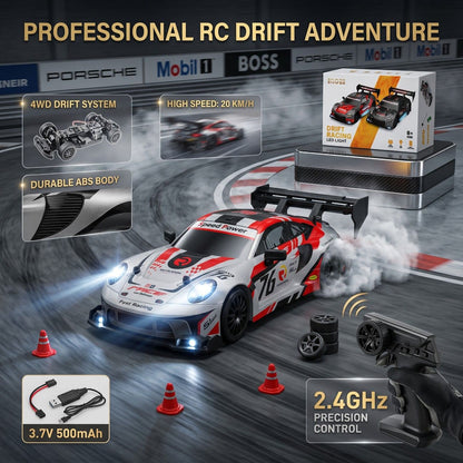 1.24 Scale High-Speed 4WD RC Drift Car 20KMH