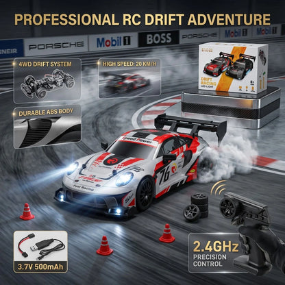 1.24 Scale High-Speed 4WD RC Drift Car 20KMH
