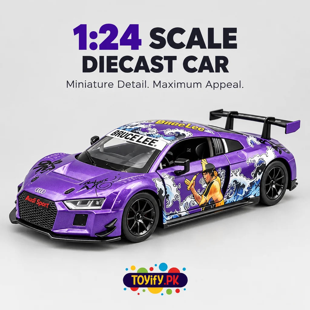 1:24 Scale Audi R8 LMS Purple Diecast Model Car