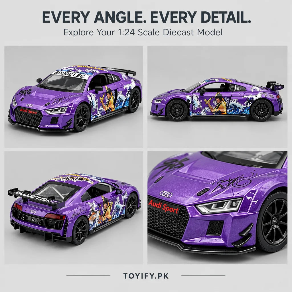 1:24 Scale Audi R8 LMS Purple Diecast Model Car