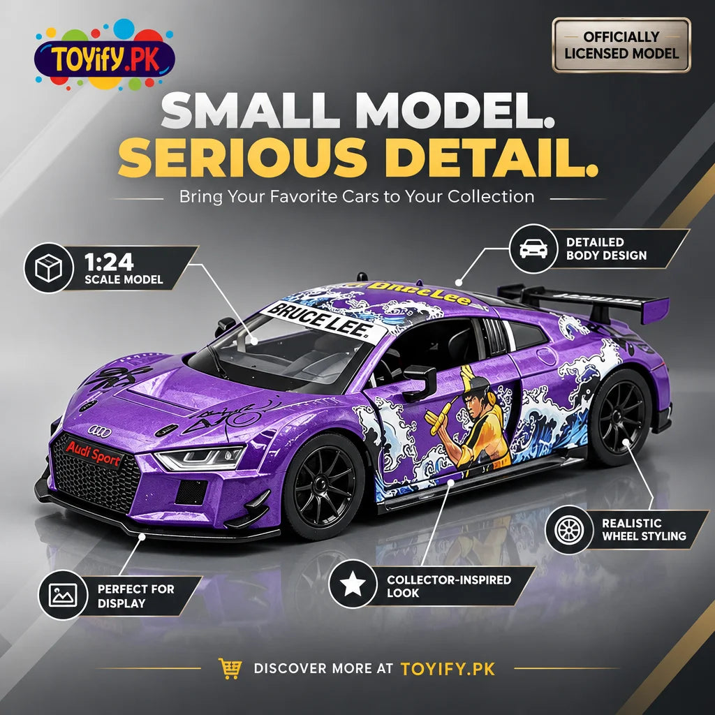 1:24 Scale Audi R8 LMS Purple Diecast Model Car