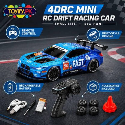 BMW M4 GT3 Mini RC Drift Racing Car with Rechargeable Batteries & Accessories