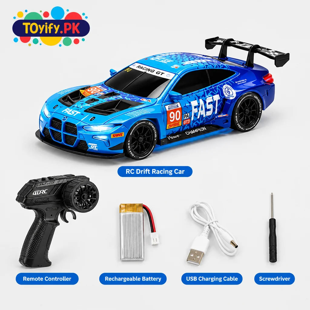 BMW M4 GT3 Mini RC Drift Racing Car with Rechargeable Batteries & Accessories