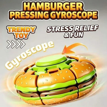 Burger Fidget Spinner Toy Sensory Stress Relief Desk Toy for Kids & Adults