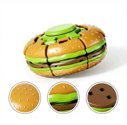 Burger Fidget Spinner Toy Sensory Stress Relief Desk Toy for Kids & Adults
