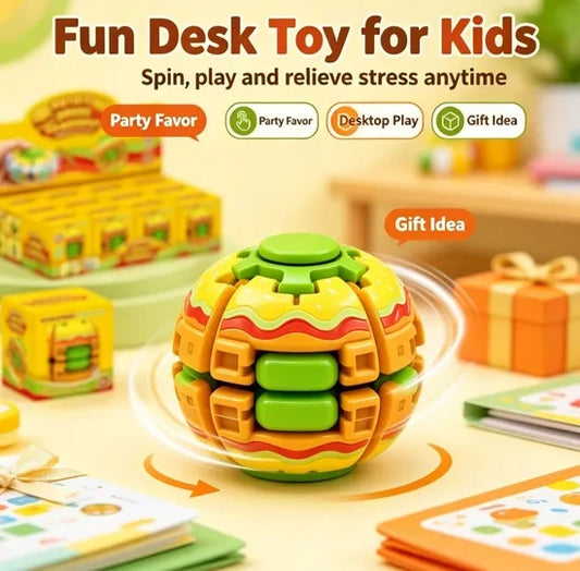 Burger Fidget Spinner Toy Sensory Stress Relief Desk Toy for Kids & Adults