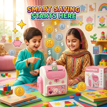 Backpack-Style Electronic Piggy Bank for Kids – Fun Mini ATM Saving Toy