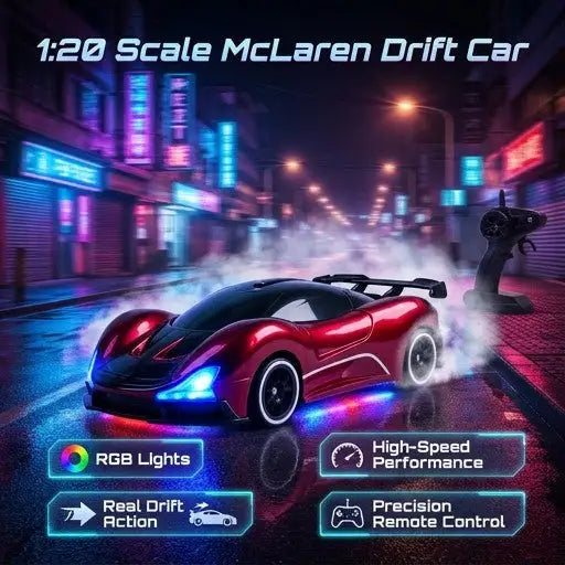 1:20 Scale Mc Laren 2.4GHz High-Speed 4WD RC Drift Car with RGB Lights