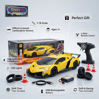 1:18 RC Licensed Lamborghini Veneno Drift Car