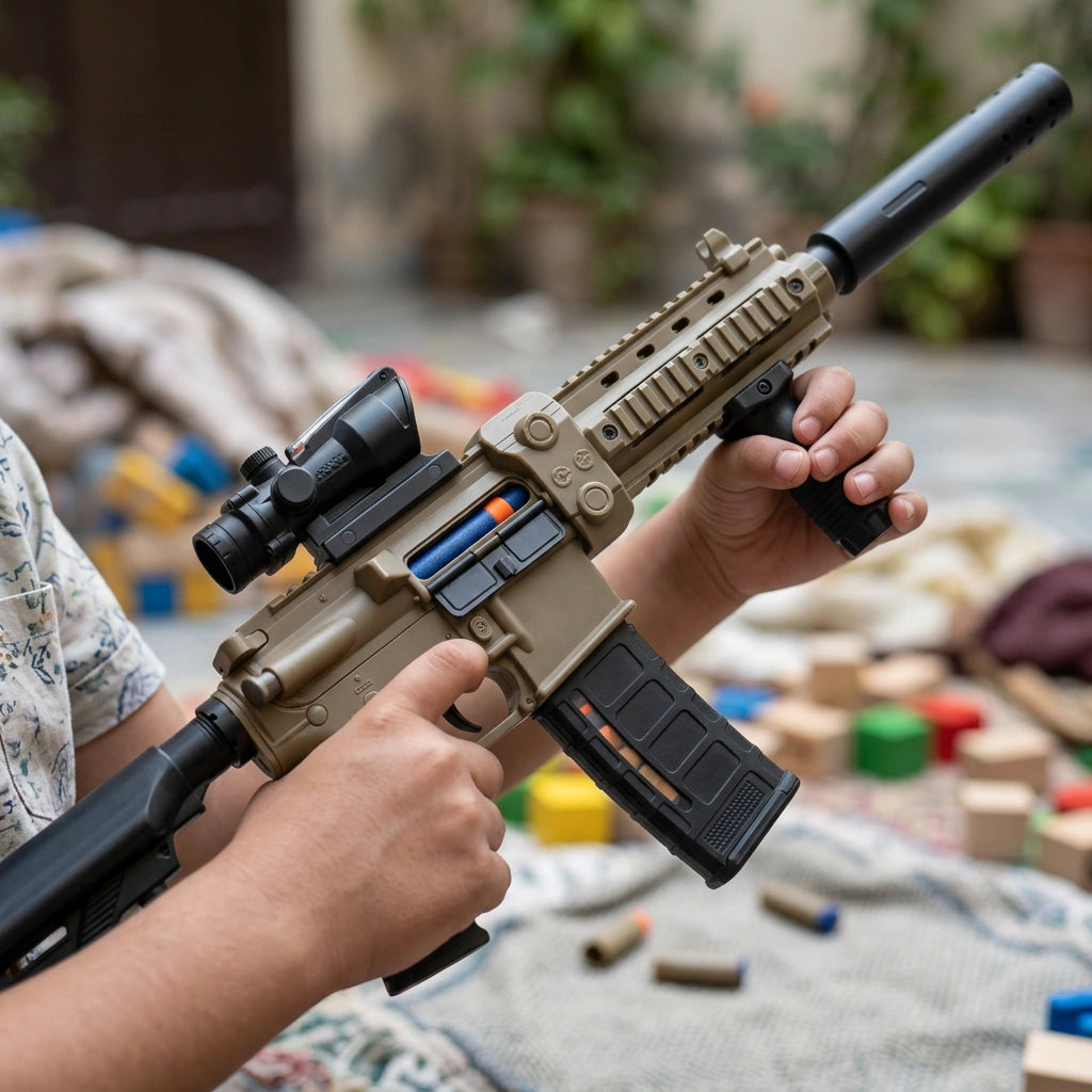 M416 Rechargeable Electric Toy Gun – 103 cm RC Blaster with Soft Nerf‑Style Darts for Kids
