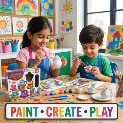 DIY Painted Ceramics Tea Set (15Pcs)