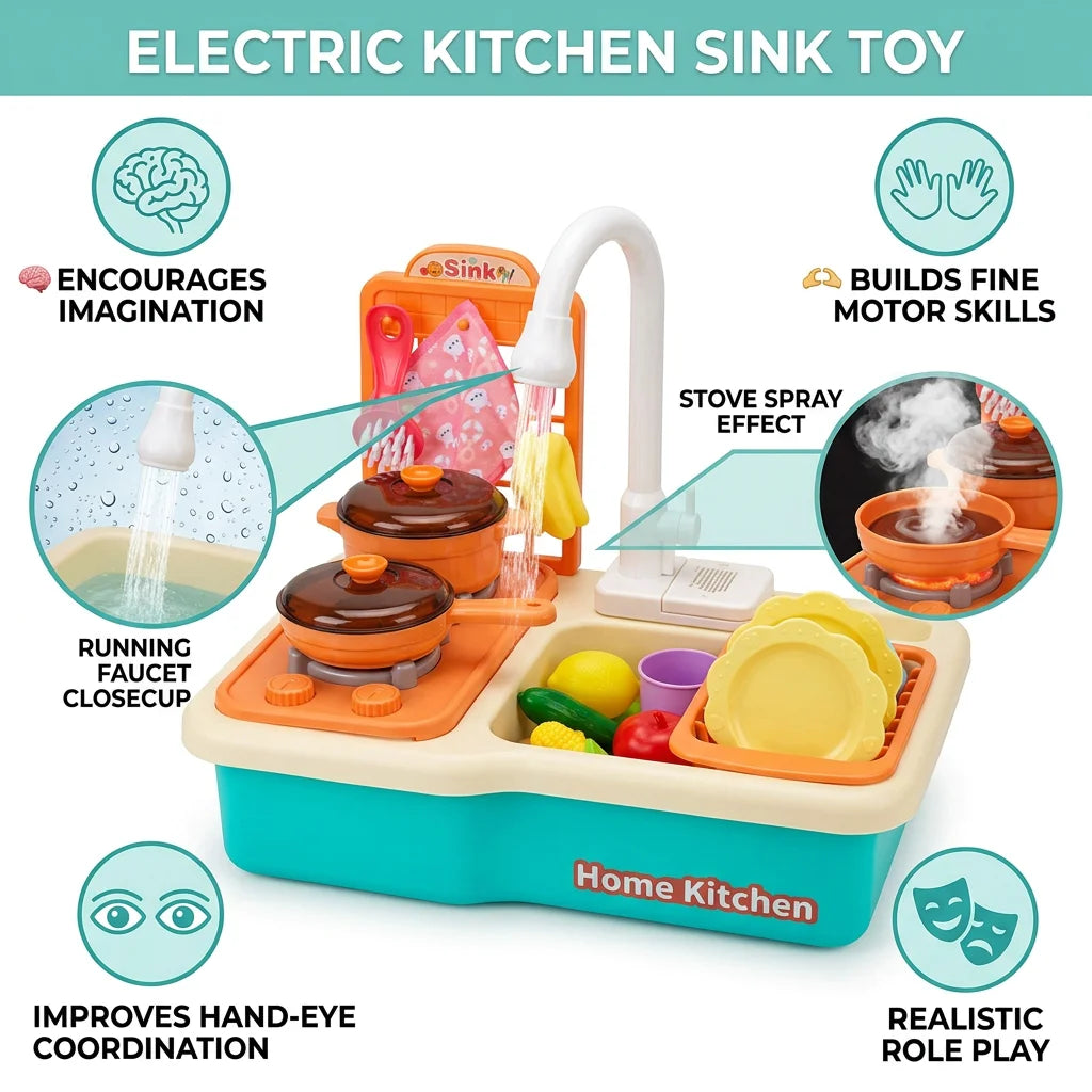 Electric Kitchen Sink Toy for Kids