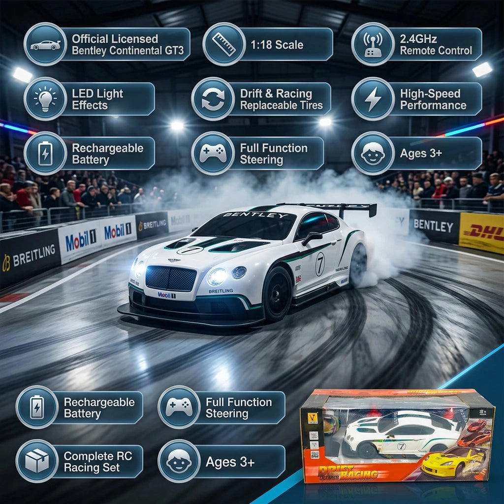 1:18 RC Licensed Bentley Continental GT3 Drift Car