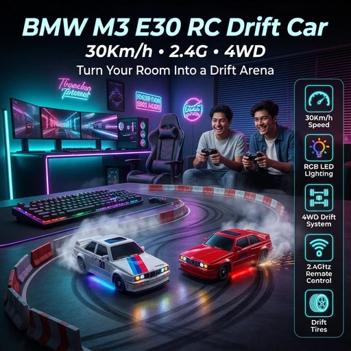 1:16 BMW M3 E30 RC Drift Car 30Km/h 2.4G 4WD Remote Control