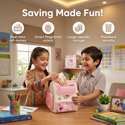 Backpack-Style Electronic Piggy Bank for Kids – Fun Mini ATM Saving Toy
