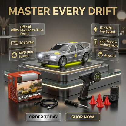 1:43 Mercedes Evo II RC Drift 15km/h
