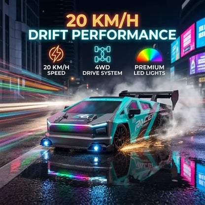 1.24 Scale Tesla High-Speed 4WD RC Drift Car 20KMH