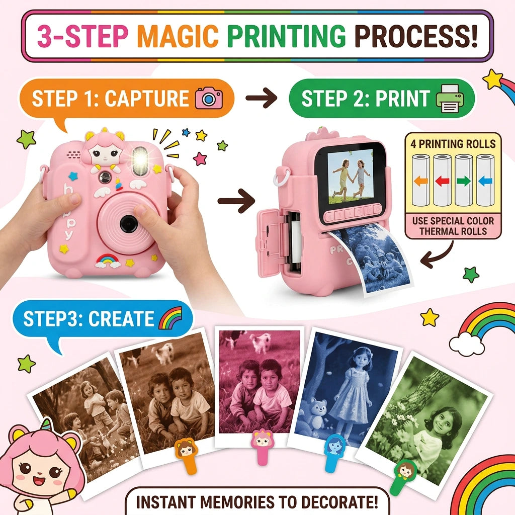 Unicorn Instant Print Digital Camera for Kids
