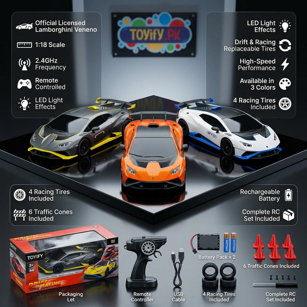 1:18 Licensed 4WD RC Drift Lamborghini Huracan STO Drift Car