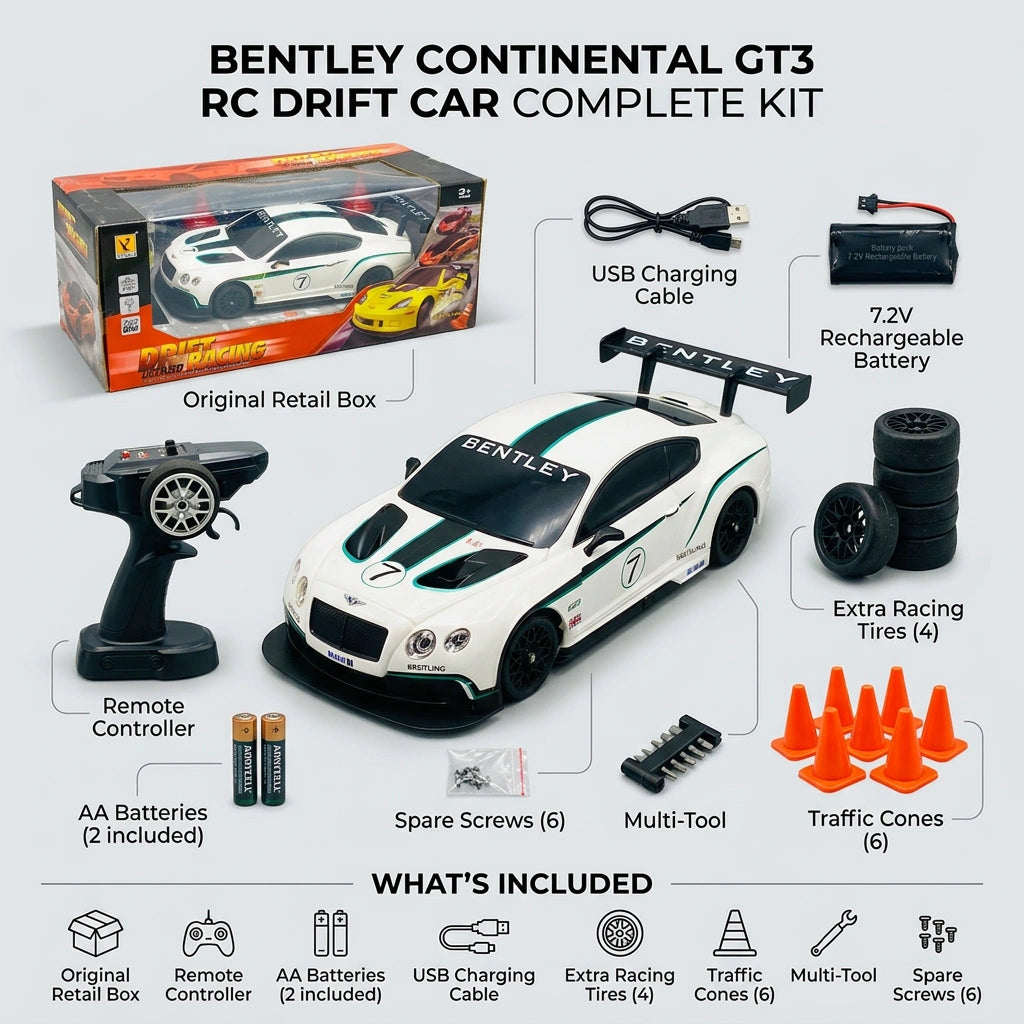 1:18 RC Licensed Bentley Continental GT3 Drift Car