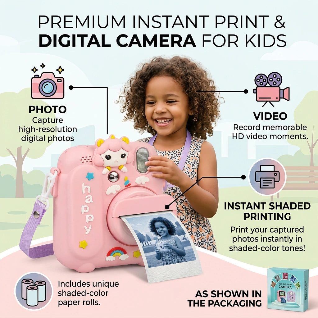 Unicorn Instant Print Digital Camera for Kids