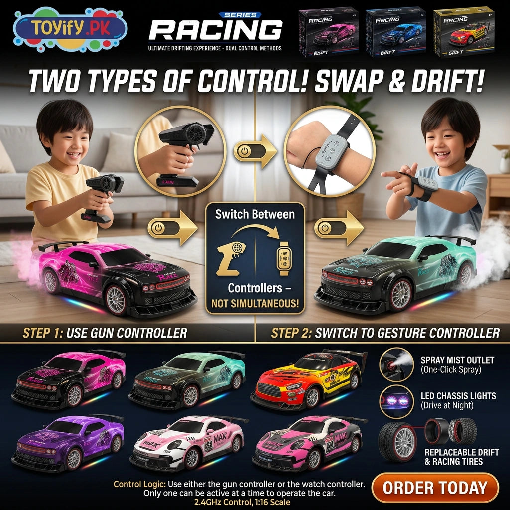 Remote Control 4WD Beast Car With Smoke Spray | High Speed Drift 4 Wheel Drive RC Car
